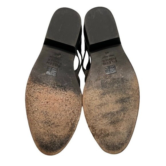 Eileen Fisher Vanda Tumbled Nubuck Leather Dark Gray Cut Out Booties - Picture 12 of 14